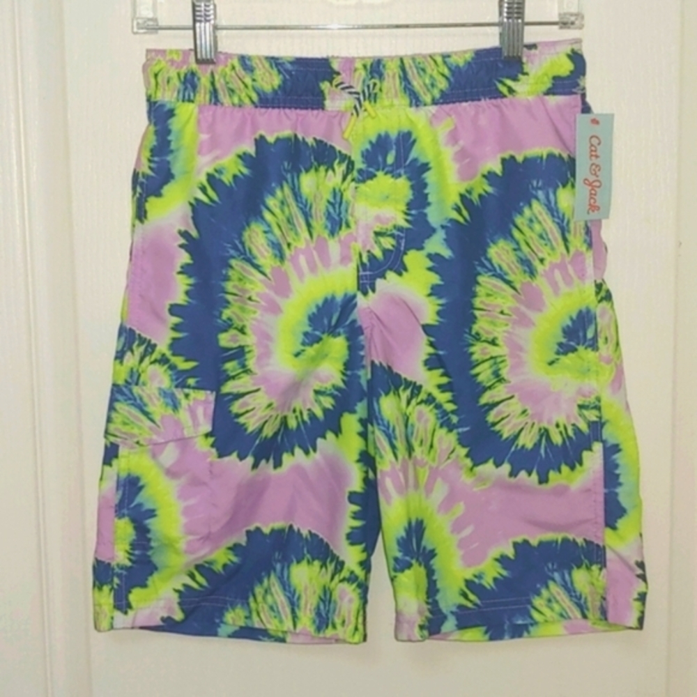 Cat & Jack Tie Dye Swim Trunks Board Shorts. UPF 50+. Size XL 16